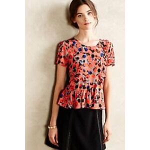 HD in Paris Floral Peplum Blouse - Red and Black
